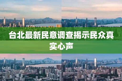 台北最新民意调查揭示民众真实心声