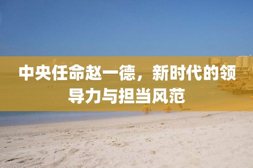 中央任命赵一德，新时代的领导力与担当风范