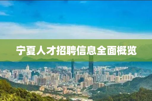 宁夏人才招聘信息全面概览