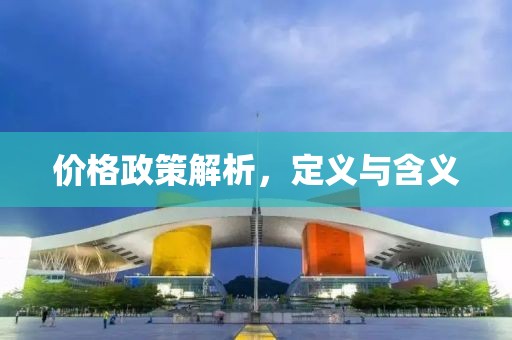 价格政策解析，定义与含义