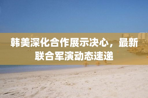 韩美深化合作展示决心，最新联合军演动态速递