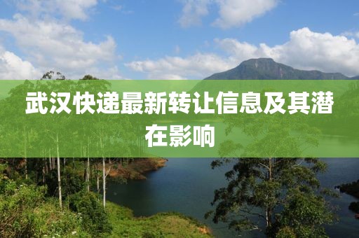 武汉快递最新转让信息及其潜在影响