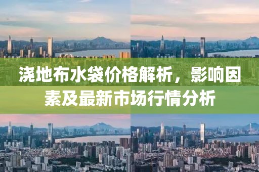 浇地布水袋价格解析，影响因素及最新市场行情分析