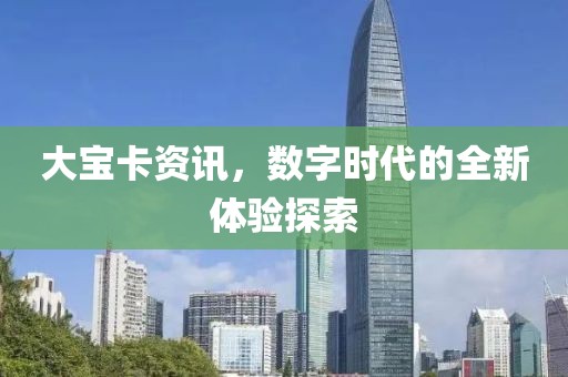 大宝卡资讯，数字时代的全新体验探索