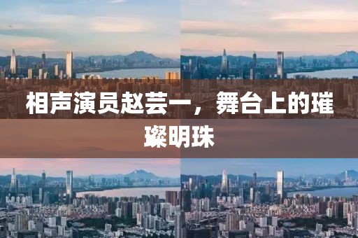 相声演员赵芸一，舞台上的璀璨明珠