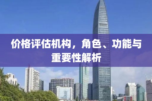 价格评估机构，角色、功能与重要性解析