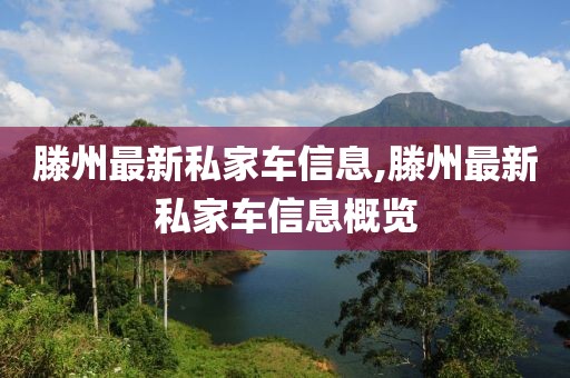 滕州最新私家车信息,滕州最新私家车信息概览