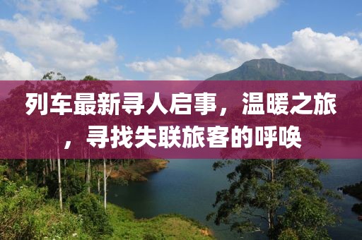 列车最新寻人启事，温暖之旅，寻找失联旅客的呼唤