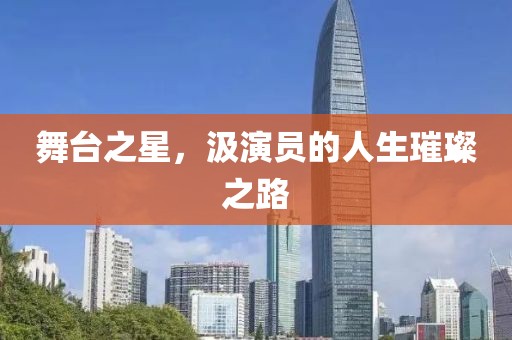 舞台之星，汲演员的人生璀璨之路