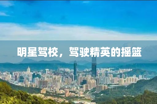 明星驾校，驾驶精英的摇篮