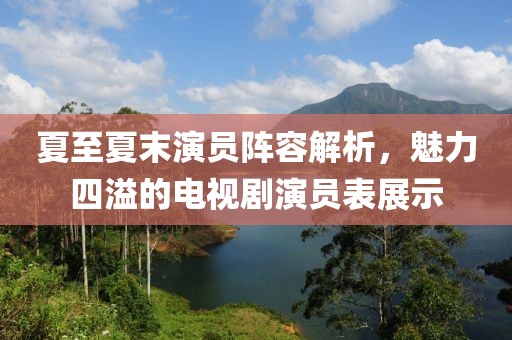 夏至夏末演员阵容解析，魅力四溢的电视剧演员表展示