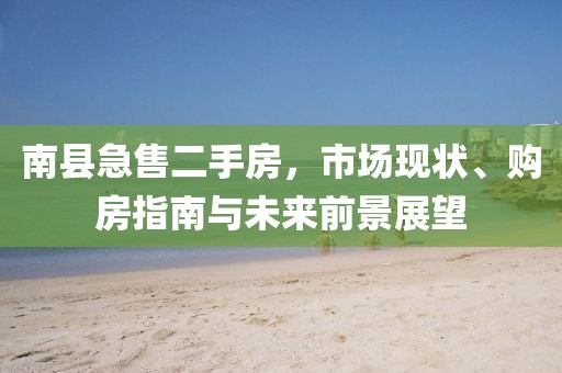南县急售二手房，市场现状、购房指南与未来前景展望