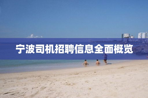 宁波司机招聘信息全面概览