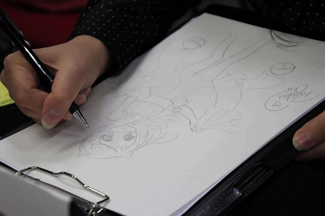 素描画动漫，从黑白线条到彩色世界的艺术探索之旅